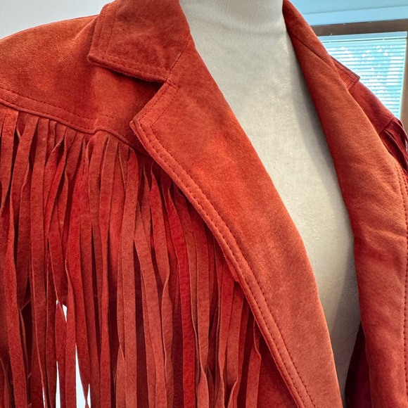 Wilson Red Suede Fringed Blazer - Picture 2 of 10